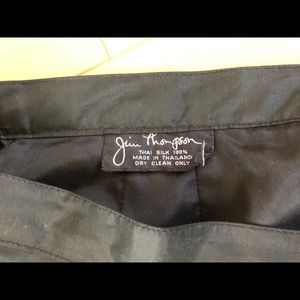 Jim Thompson Thai Silk Black A-line Skirt Size L